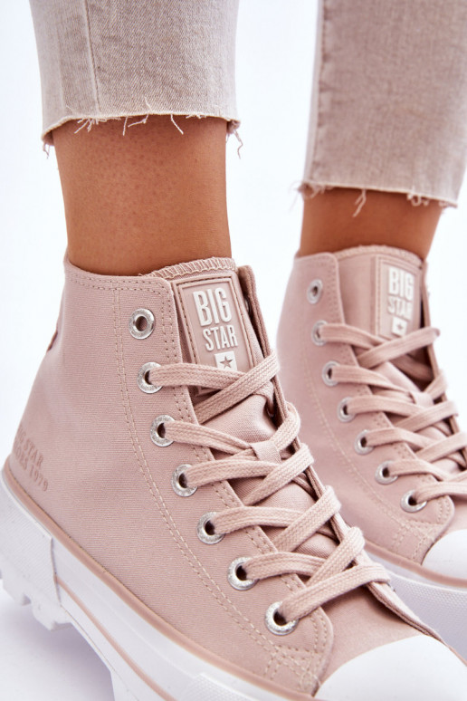 High Fabric Platform Sneakers Big Star LL274157 Nude High Fabric Platform Sneakers Big Star LL274157 Nude
