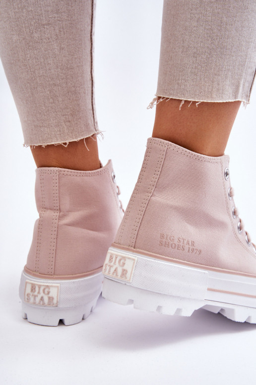 High Fabric Platform Sneakers Big Star LL274157 Nude High Fabric Platform Sneakers Big Star LL274157 Nude