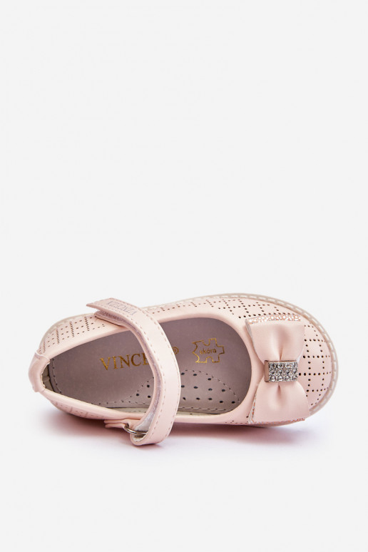 Children's Ballerinas With Velcro Bow Pink Halle