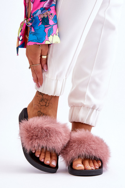 Women's Rubber Slippers With Fur Pink Lucrece Women's Rubber Slippers With Fur Pink Lucrece