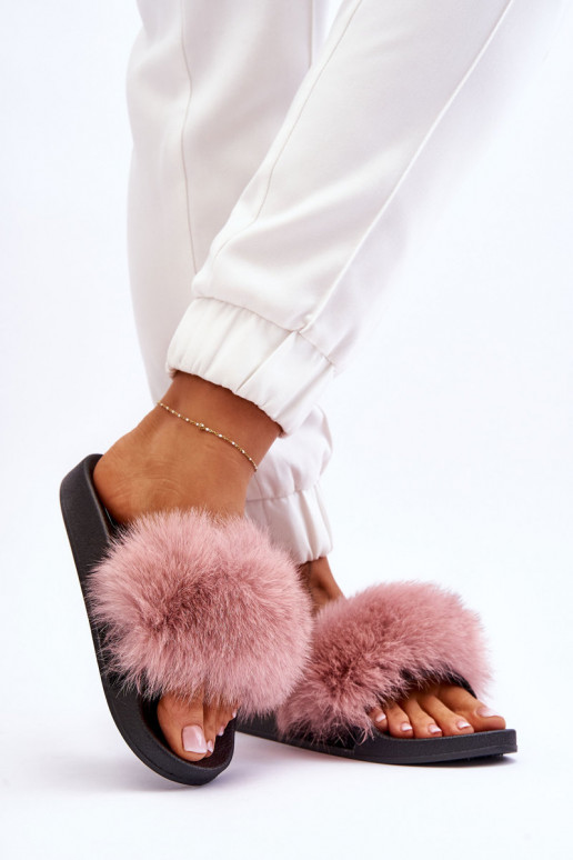 Women's Rubber Slippers With Fur Pink Lucrece Women's Rubber Slippers With Fur Pink Lucrece