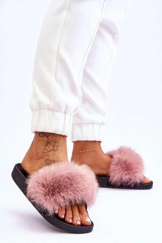 Women's Rubber Slippers With Fur Pink Lucrece Women's Rubber Slippers With Fur Pink Lucrece
