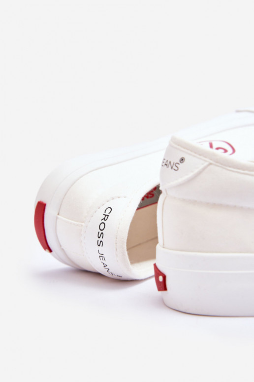 Women's Cross Jeans Fabric Sneakers LL2R4043 White