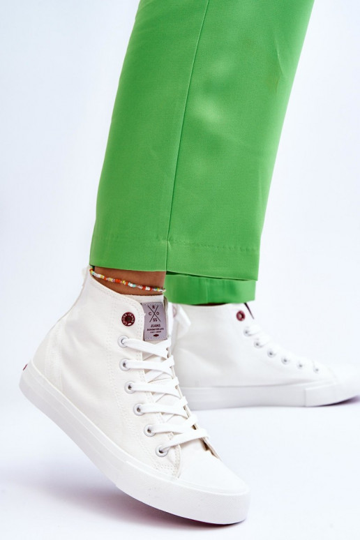 Women's Classic High Top Sneakers Cross Jeans LL2R4086C White Women's Classic High Top Sneakers Cross Jeans LL2R4086C White