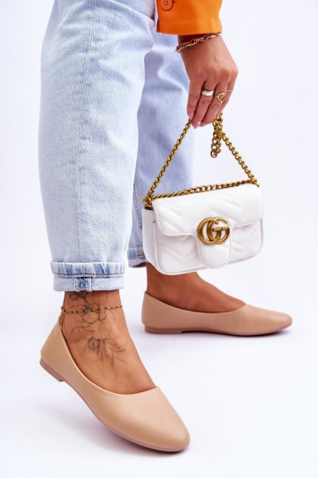 Leather Ballerina Classic Beige Stacee 2