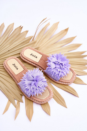 Women's Suede Slippers With Decoration Violet Giorgia 2