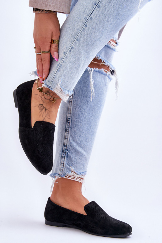 Suede Comfortable Loafers Black Giovana Suede Comfortable Loafers Black Giovana