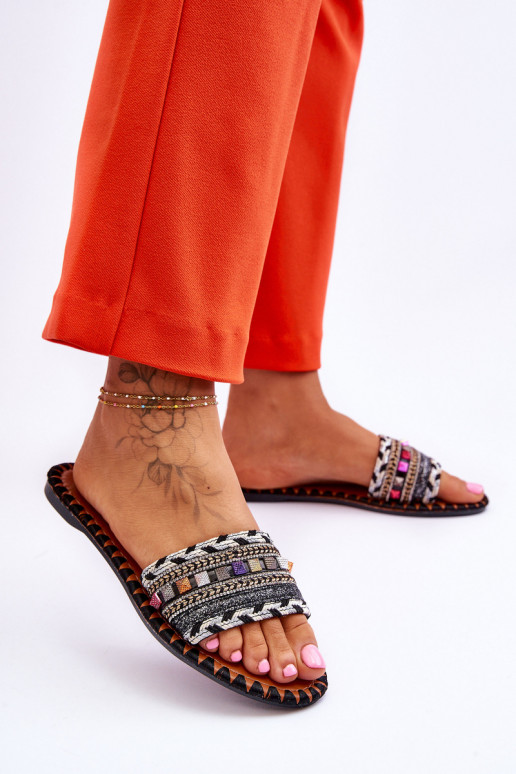 Women's Embellished Slippers Bellisa Black Women's Embellished Slippers Bellisa Black