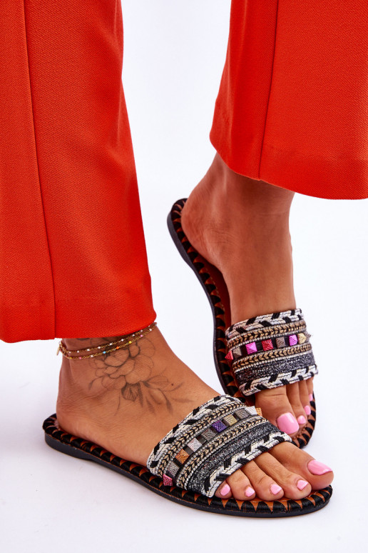 Women's Embellished Slippers Bellisa Black Women's Embellished Slippers Bellisa Black