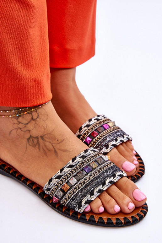 Women's Embellished Slippers Bellisa Black Women's Embellished Slippers Bellisa Black