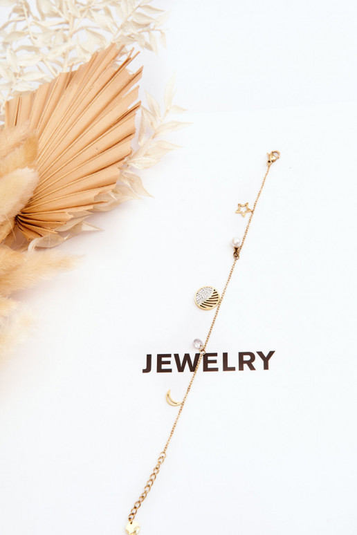Women's Bracelet With Fashionable Pendants Gold Women's Bracelet With Fashionable Pendants Gold