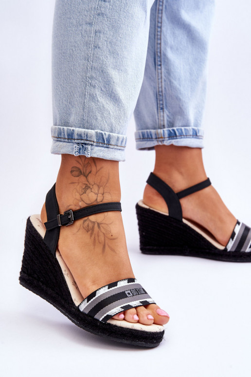 Women's Comfortable Wedge Sandals Big Star LL274877 Black
