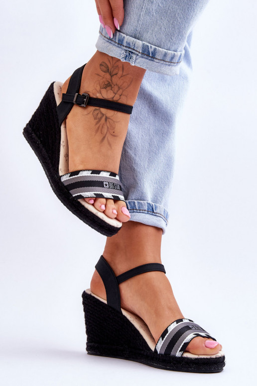 Women's Comfortable Wedge Sandals Big Star LL274877 Black