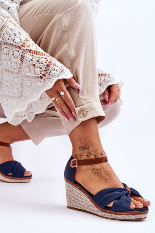 Women's Wedge Sandals navy blue Daphne Women's Wedge Sandals navy blue Daphne
