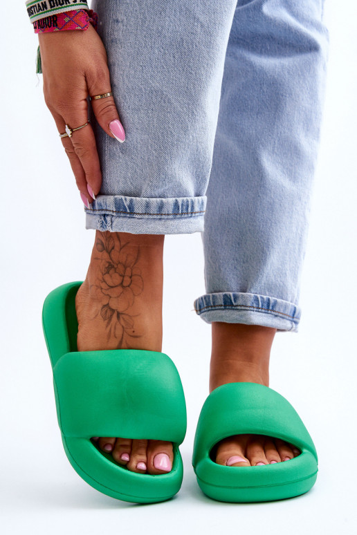 Women's Lightweight Foam Platform Slippers Green Milton Women's Lightweight Foam Platform Slippers Green Milton