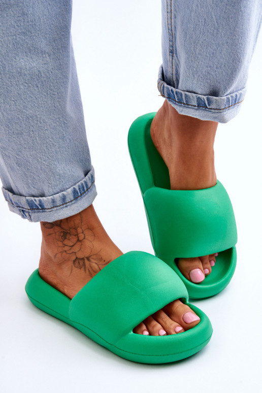 Women's Lightweight Foam Platform Slippers Green Milton Women's Lightweight Foam Platform Slippers Green Milton