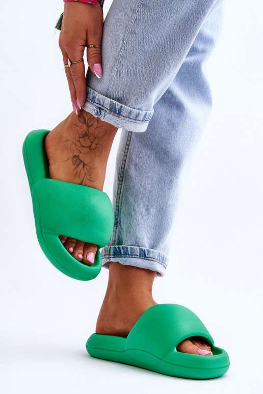 Women's Lightweight Foam Platform Slippers Green Milton Women's Lightweight Foam Platform Slippers Green Milton