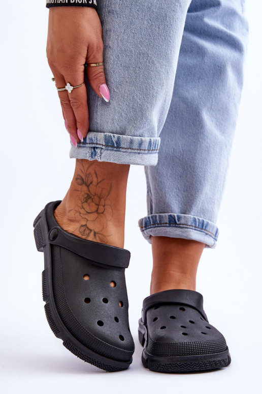Women's Rubber Crocs Black Rabios Women's Rubber Crocs Black Rabios