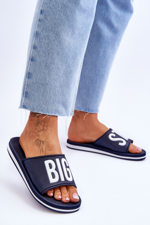 Women's Big Star Classic Slippers JJ274A323 Navy Blue