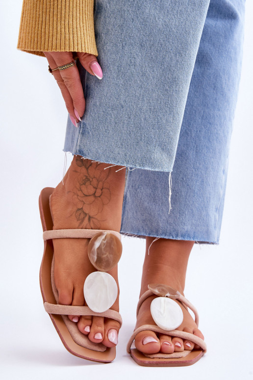 Embellished Suede Slippers Nude Victoria Embellished Suede Slippers Nude Victoria