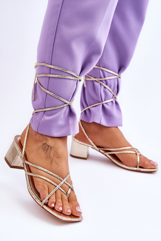 Tied Sandals With High Heels gold Secret Love