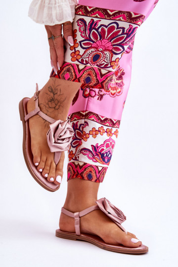 Women's Flip Flops With Fabric Rose Nude Carisma 2