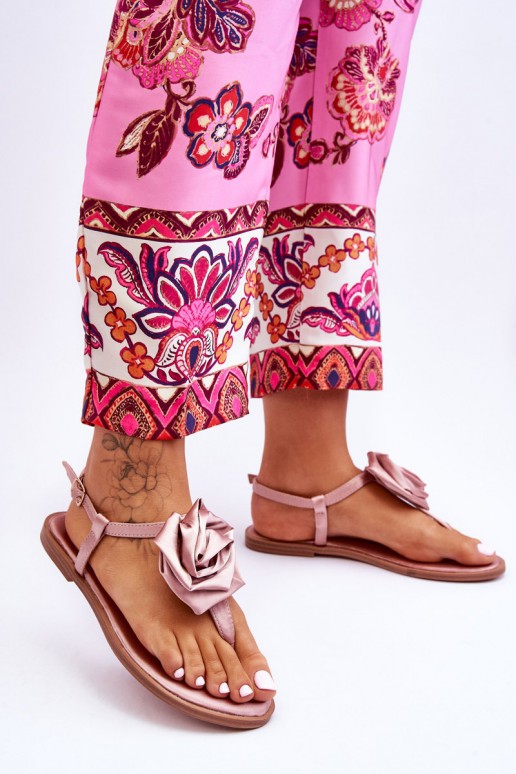Women's Flip Flops With Fabric Rose Nude Carisma Women's Flip Flops With Fabric Rose Nude Carisma