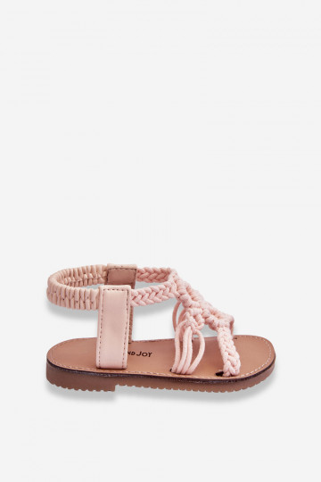 Children's Braided Slip-on Sandals Pink Tracy 2