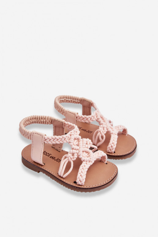 Children's Braided Slip-on Sandals Pink Tracy Children's Braided Slip-on Sandals Pink Tracy