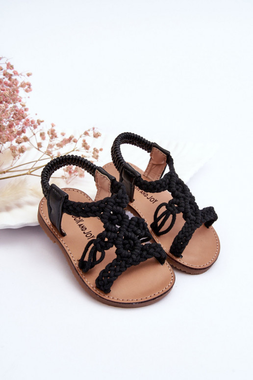 Children's Braided Slip-on Sandals Black Tracy Children's Braided Slip-on Sandals Black Tracy