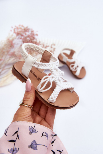 Children's Braided Slip-on Sandals White Tracy