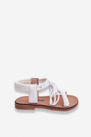 Children's Braided Slip-on Sandals White Tracy 2