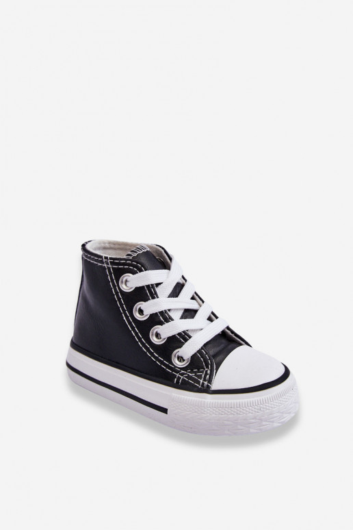 Children's Leather High Sneakers Black and white Marney Children's Leather High Sneakers Black and white Marney