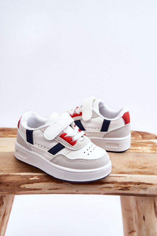 Classic Children's Sports Shoes White and Red Marlin