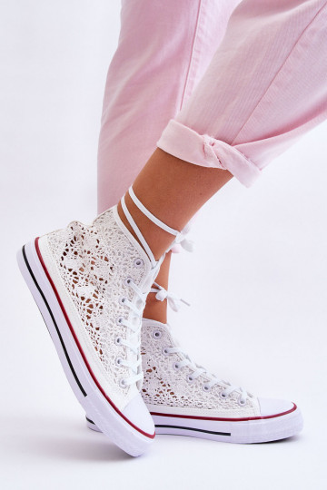 Women's Lace High Sneakers White Cornella 2