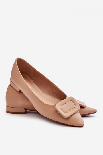 Classic Ballerinas With Decoration Beige Rivea 2