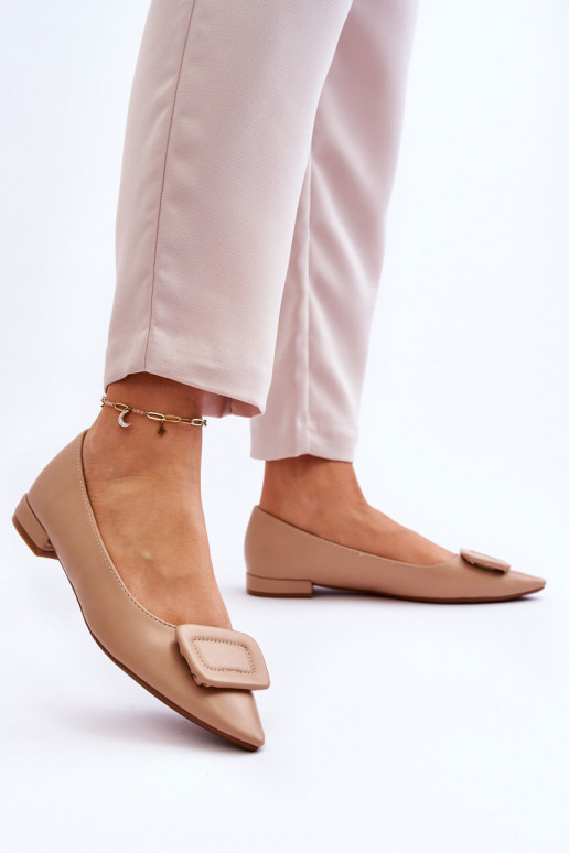 Classic Ballerinas With Decoration Beige Rivea