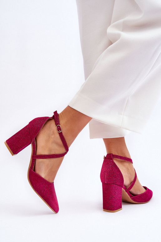 Fashionable Glitter Pumps On Heel Fuchsia Galaxy Fashionable Glitter Pumps On Heel Fuchsia Galaxy