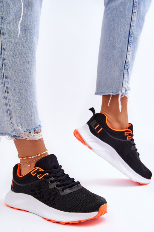 Classic Women's Sport Lace-Up Shoes Black and Orange Darla Classic Women's Sport Lace-Up Shoes Black and Orange Darla