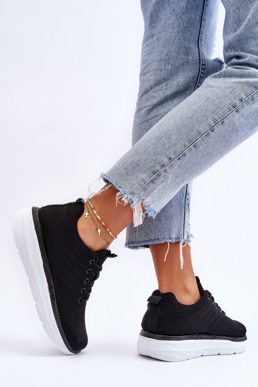 Women's Lace-up Sports Shoes Black Lavarone Women's Lace-up Sports Shoes Black Lavarone