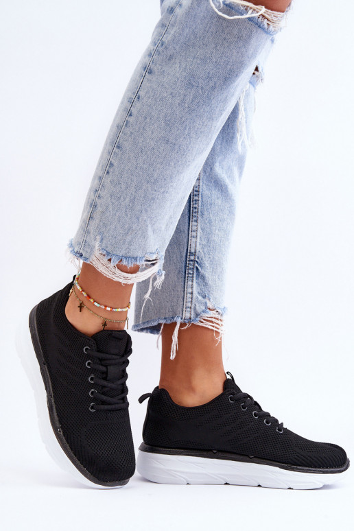 Women's Lace-up Sports Shoes Black Lavarone Women's Lace-up Sports Shoes Black Lavarone