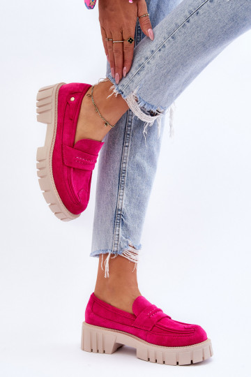 Women's Suede Slip-On Shoes Fuchsia Fiorell 2