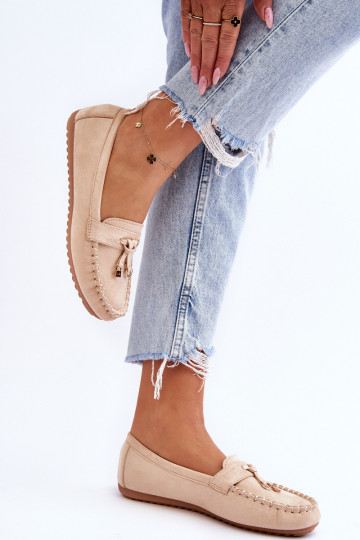 Classic Suede Loafers Beige Good Time 2