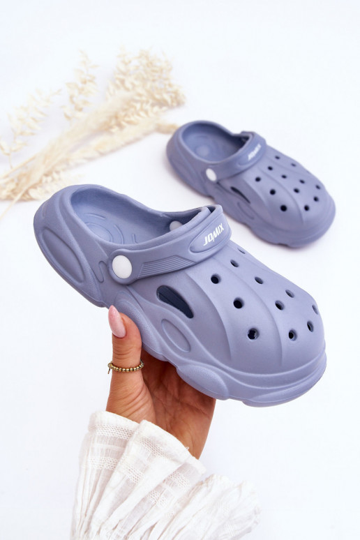 Children's Foam Slippers Crocs Blue Cloudy