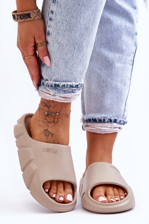 Women's Light Foam Big Star Slippers LL274593 Beige Women's Light Foam Big Star Slippers LL274593 Beige