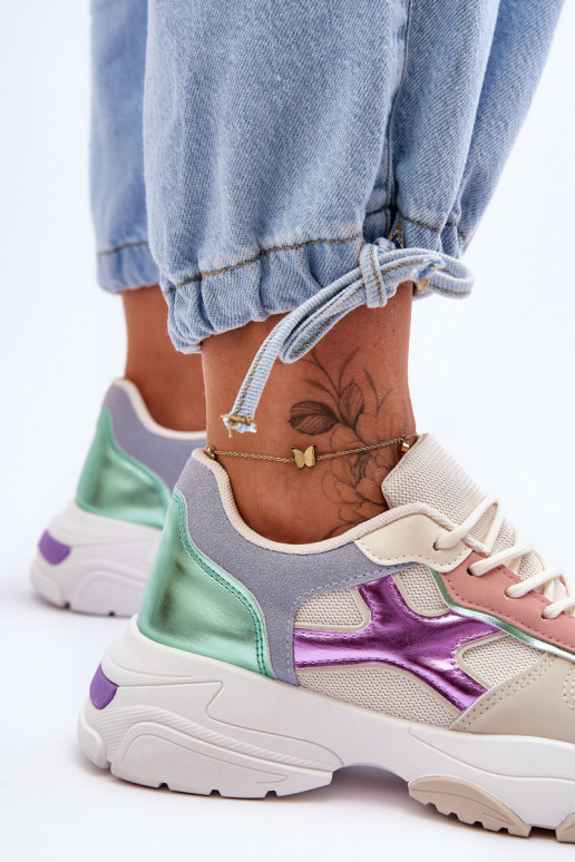 Women's Lace-up Sneakers Beige-green Cortes Women's Lace-up Sneakers Beige-green Cortes