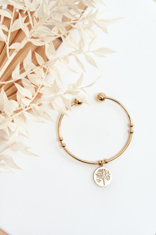 Women's Slip-On Steel Bracelet Tree Gold Women's Slip-On Steel Bracelet Tree Gold