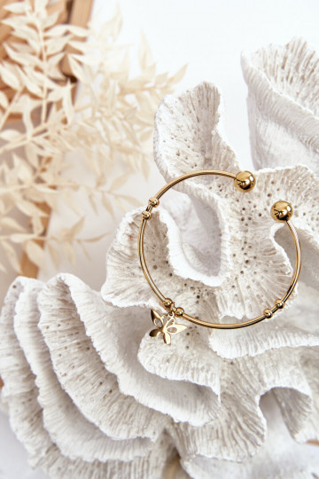 Women's Slip-On Steel Bracelet Butterfly Gold 2