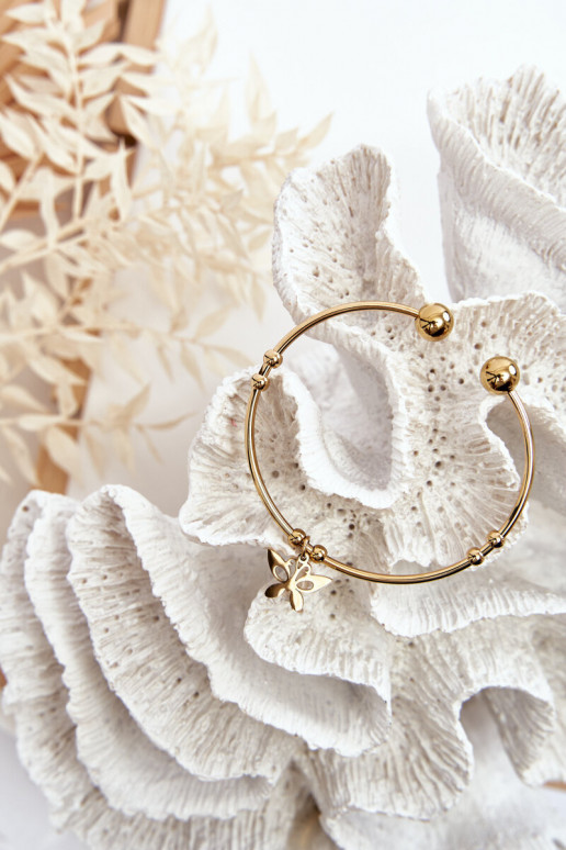 Women's Slip-On Steel Bracelet Butterfly Gold Women's Slip-On Steel Bracelet Butterfly Gold