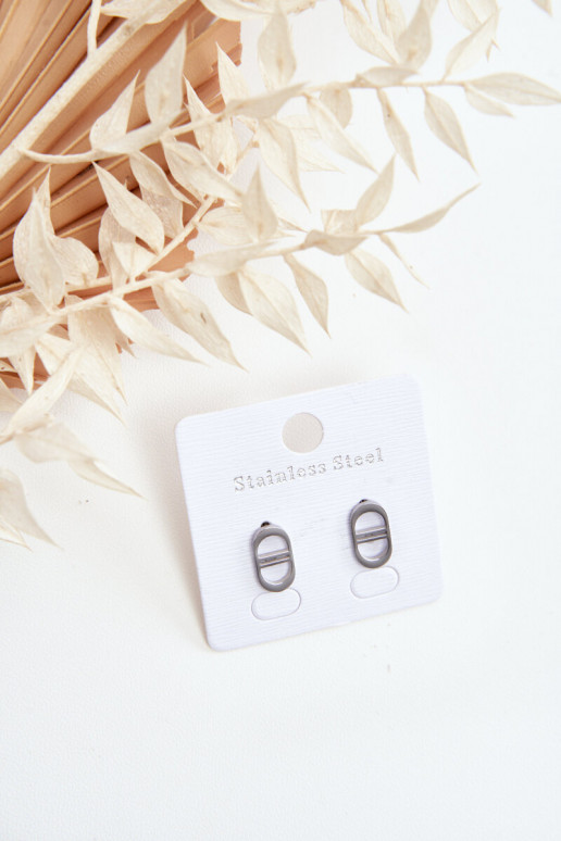 Oval Stud Earrings Silver Oval Stud Earrings Silver